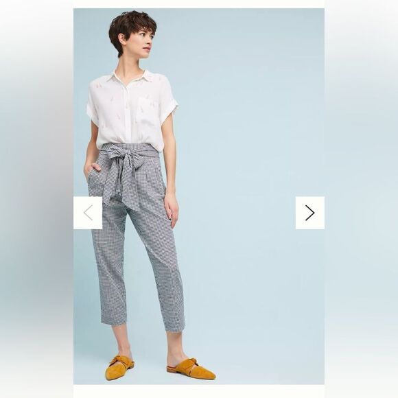 Free People Gingham West Side Tie Pants - Picture 1 of 6